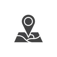 Map pin icon Symbol mark in filled style vector