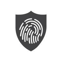 Biometric security icon Symbol mark in filled style vector