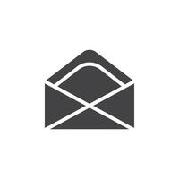 Open envelope icon Symbol mark in filled style vector