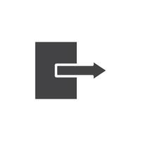 Sign out icon Symbol mark in filled style vector