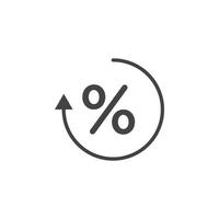 Percent icon Symbol mark in filled style vector