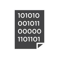 Binary code icon Symbol mark in filled style vector