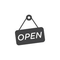 Open sign Symbol mark in filled style vector