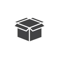 Open box icon Symbol mark in filled style vector
