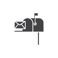 Mailbox icon Symbol mark in filled style vector