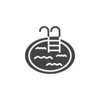 Swimming pool icon Symbol mark in filled style vector