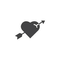 Heart with arrow icon Symbol mark in filled style vector