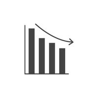Reduction chart icon Symbol mark in filled style vector