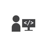 Programmer icon Symbol mark in filled style vector