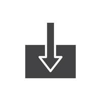 Import icon Symbol mark in filled style vector