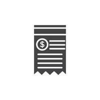 Receipt icon Symbol mark in filled style vector