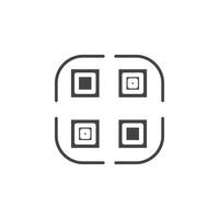 QR code icon Symbol mark in filled style vector