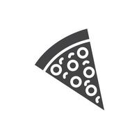 Pizza slice icon Symbol mark in filled style vector