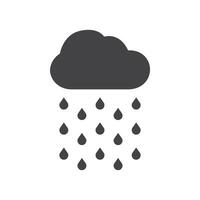 Rain icon Symbol mark in filled style vector