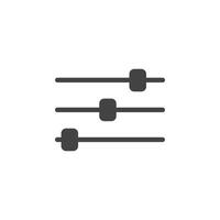 Settings sliders icon Symbol mark in filled style vector