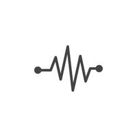 Pulse icon Symbol mark in filled style vector