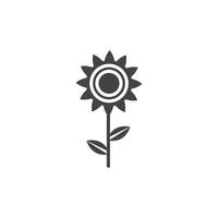 Sunflower icon Symbol mark in filled style vector