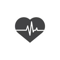 Heartbeat icon Symbol mark in filled style vector