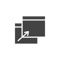 Pop up icon Symbol mark in filled style vector
