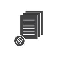 Attach document icon Symbol mark in filled style vector