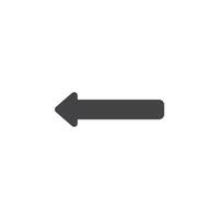Arrow left icon Symbol mark in filled style vector