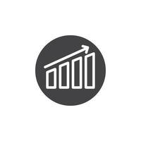 Bar Chart Icon Symbol mark in filled style vector