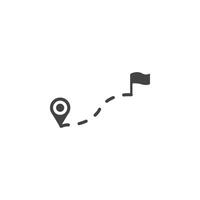 Route Icon Symbol mark in filled style vector