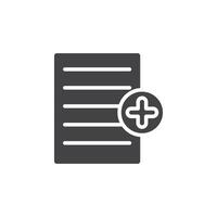 Add document icon Symbol mark in filled style vector