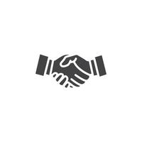 Handshake icon Symbol mark in filled style vector