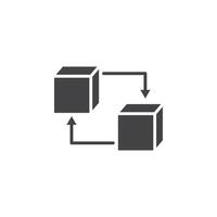 Replace icon Symbol mark in filled style vector
