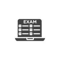 Online exam test icon Symbol mark in filled style vector