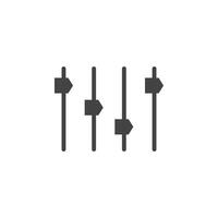 Equalizer icon Symbol mark in filled style vector