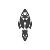Rocket launch icon Symbol mark in filled style vector