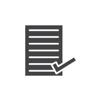Accept document icon Symbol mark in filled style vector