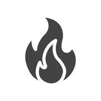 Flame icon Symbol mark in filled style vector