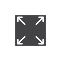 Expand icon Symbol mark in filled style vector