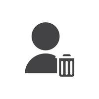 Delete user icon Symbol mark in filled style vector