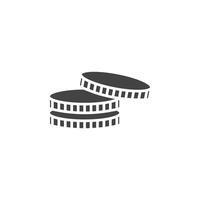 Coins icon Symbol mark in filled style vector
