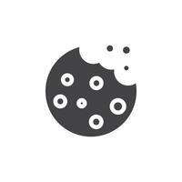 Cookie icon Symbol mark in filled style vector