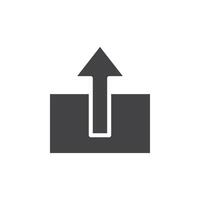 Export icon Symbol mark in filled style vector