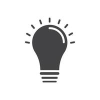 Lightbulb icon Symbol mark in filled style vector