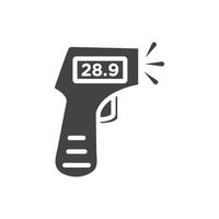 Digital thermometer icon Symbol mark in filled style vector