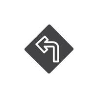 Directions icon Symbol mark in filled style vector