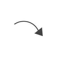 Curved arrow icon Symbol mark in filled style vector