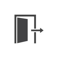 Exit icon Symbol mark in filled style vector