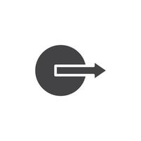 Log out icon Symbol mark in filled style vector