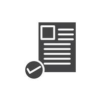 Document accepted icon Symbol mark in filled style vector