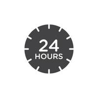 24 hours icon Symbol mark in filled style vector