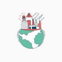 Industrial Pollution Affecting the Globe vector