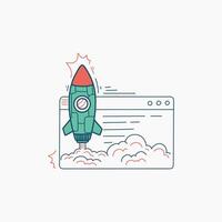 Rocket Launching from a Web Browser Window vector